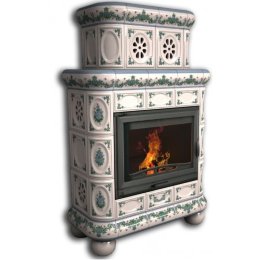 Каминная облицовка КимрПечь Медальон центральная двухъярусная Незабудки